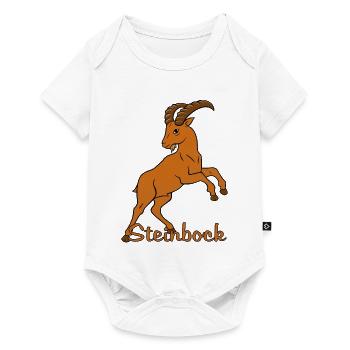 Sternzeichen Steinbock mit Schriftzug - Baby Premium Kurzarmbody - Weiß - Vorne