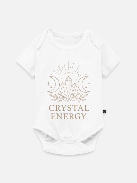 Kristallenergie Blumenlinienkunst - Baby Premium Kurzarmbody - Weiß