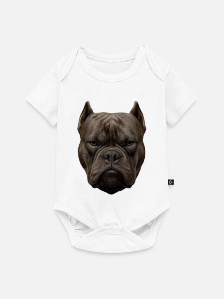 Kraftvoller Bulldoggenkopf - Baby Premium Kurzarmbody - Weiß