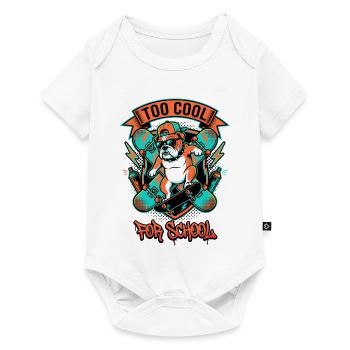 Too Cool Bulldog Skater - Baby Premium short-sleeve bodysuit - white - Front