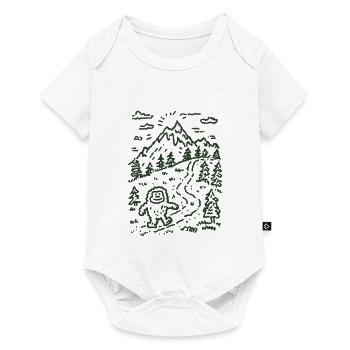 Mountain hiker in forest landscape - Baby Premium short-sleeve bodysuit - white - Front