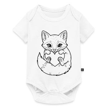 Süßer Fuchs mit Herz – für Tierfreunde - Baby Premium Kurzarmbody - Weiß - Vorne
