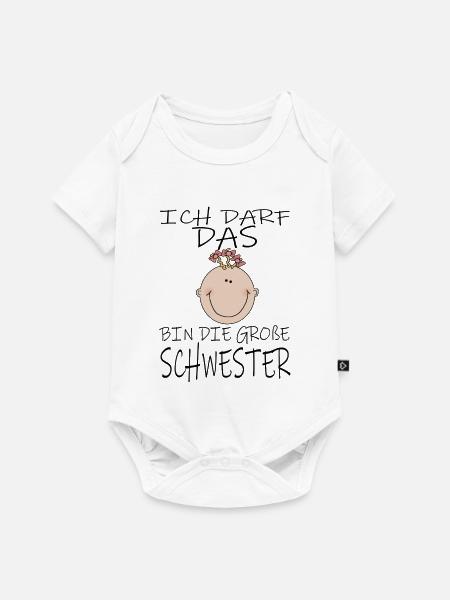Darf das bin die Große Schwester - Baby Premium Kurzarmbody - Weiß