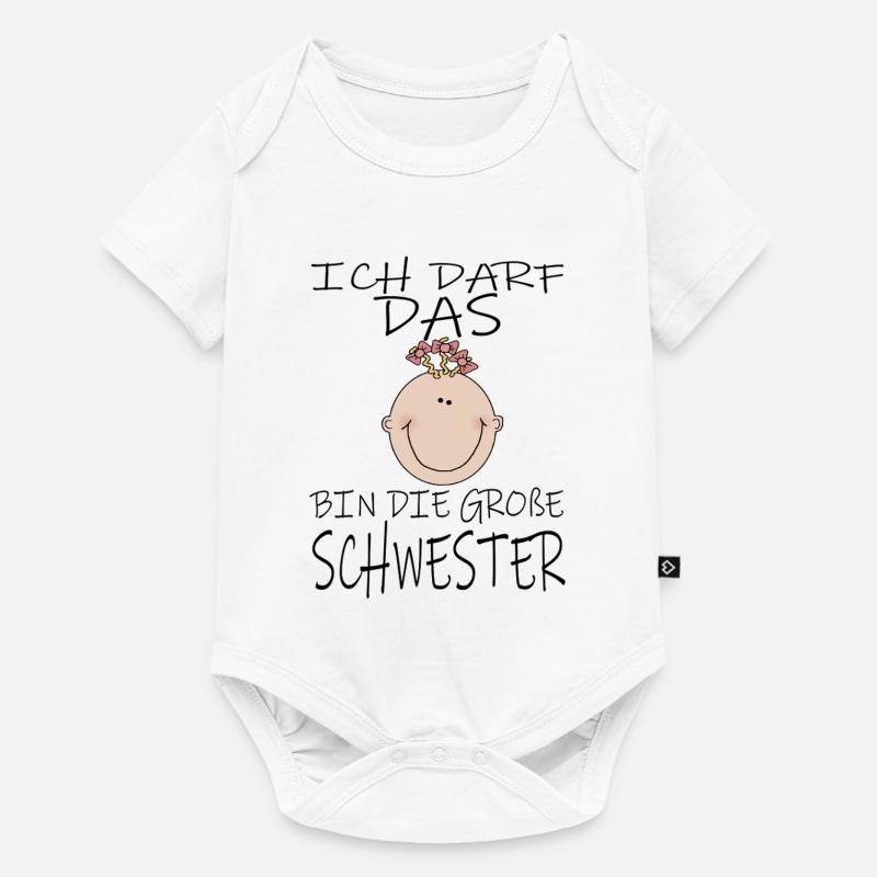 Darf das bin die Große Schwester - Baby Premium Kurzarmbody - Weiß