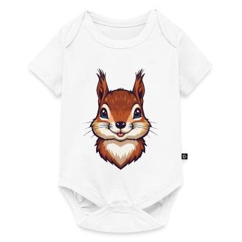 Tête d’écureuil mignonne - Body à manches courtes Premium Bébé - blanc - Devant