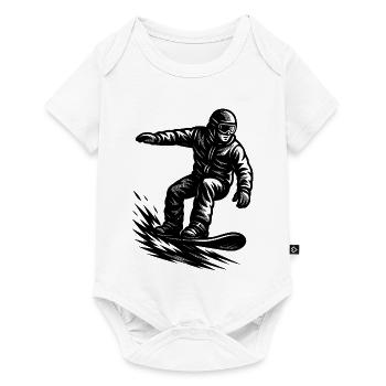 Short and clear snowboard - Baby Premium short-sleeve bodysuit - white - Front