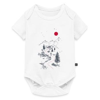 Red trail through mountain landscape - Baby Premium short-sleeve bodysuit - white - Front