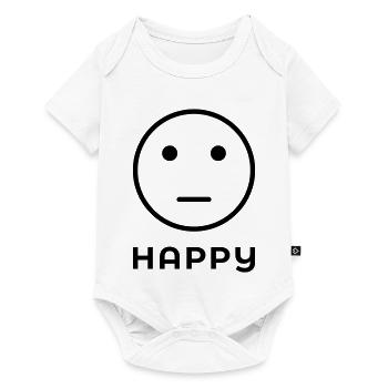 "HAPPY" Neutral Face - Baby Premium short-sleeve bodysuit - white - Front