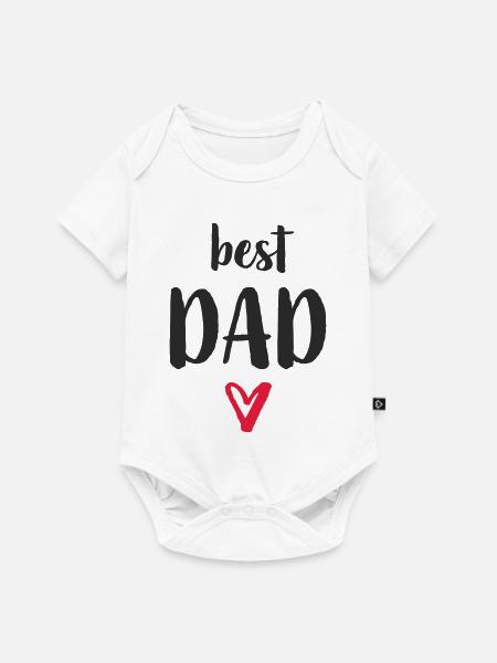 Bester Papa Herz - Baby Premium Kurzarmbody - Weiß