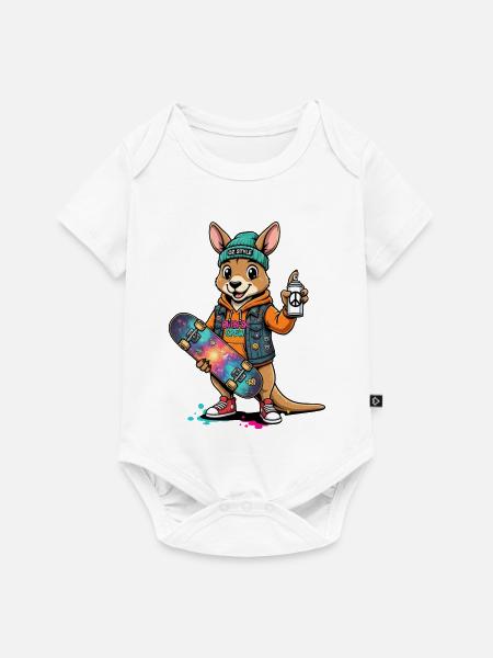Känguru Sk8 Crew Oz Style - Baby Premium Kurzarmbody - Weiß