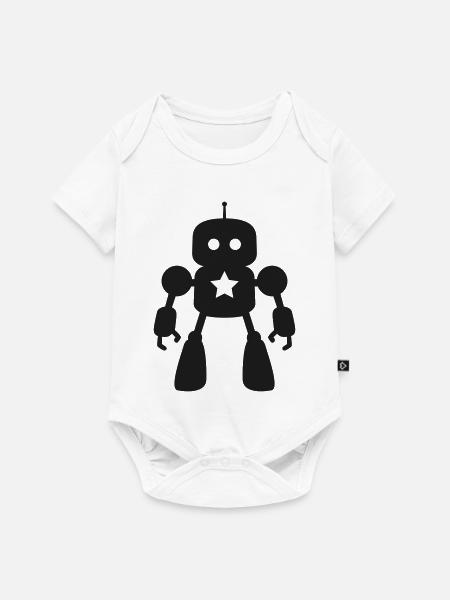 Roboter mit Stern KI Sci-Fi Nerd - Baby Premium Kurzarmbody - Weiß