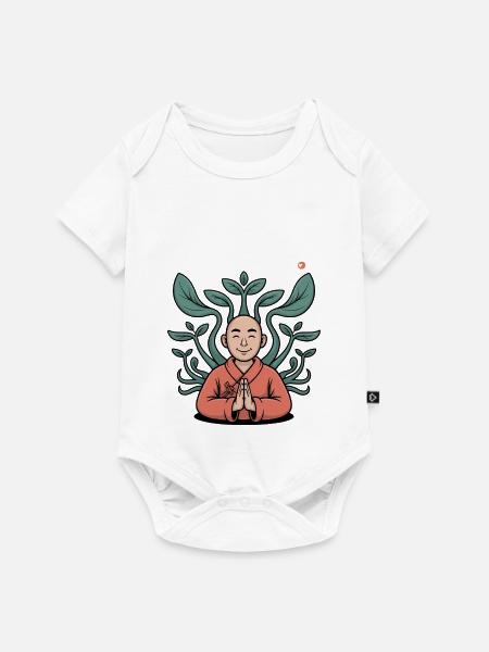 Qigong Tai Chi - Baby Premium Kurzarmbody - Weiß