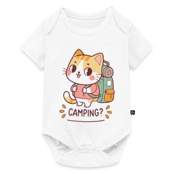 Kawaii Camper Cat and Backpack - Baby Premium short-sleeve bodysuit - white - Front