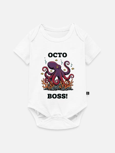 OctoBoss Reef King Oktopus - Baby Premium Kurzarmbody - Weiß