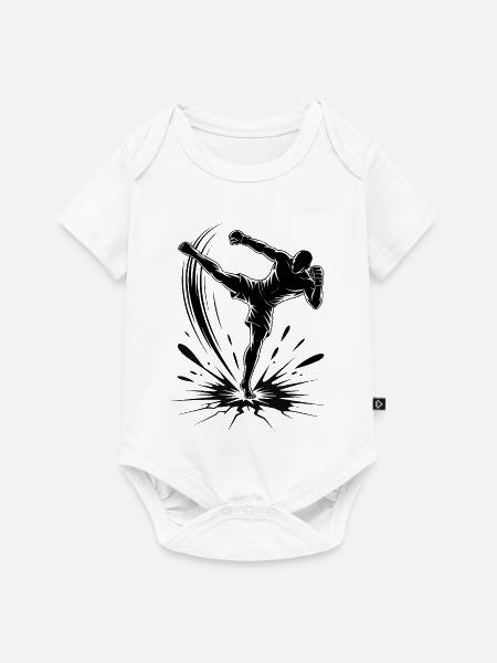 High Kick MMA - Baby Premium Kurzarmbody - Weiß