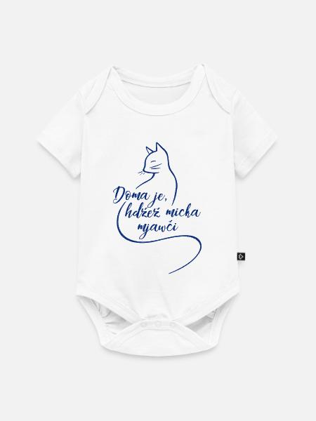 Doma je, hźež micka mjawči. - Baby Premium Kurzarmbody - Weiß