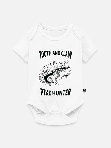 Hechtenfischen Hechtenjäger - Baby Premium Kurzarmbody - Weiß