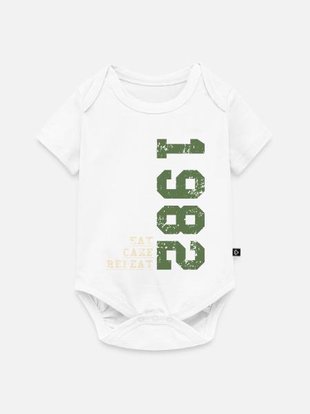 1982 anniversaire 1982 né en 1982 anniversaire - Premium kortærmet baby-body - hvid