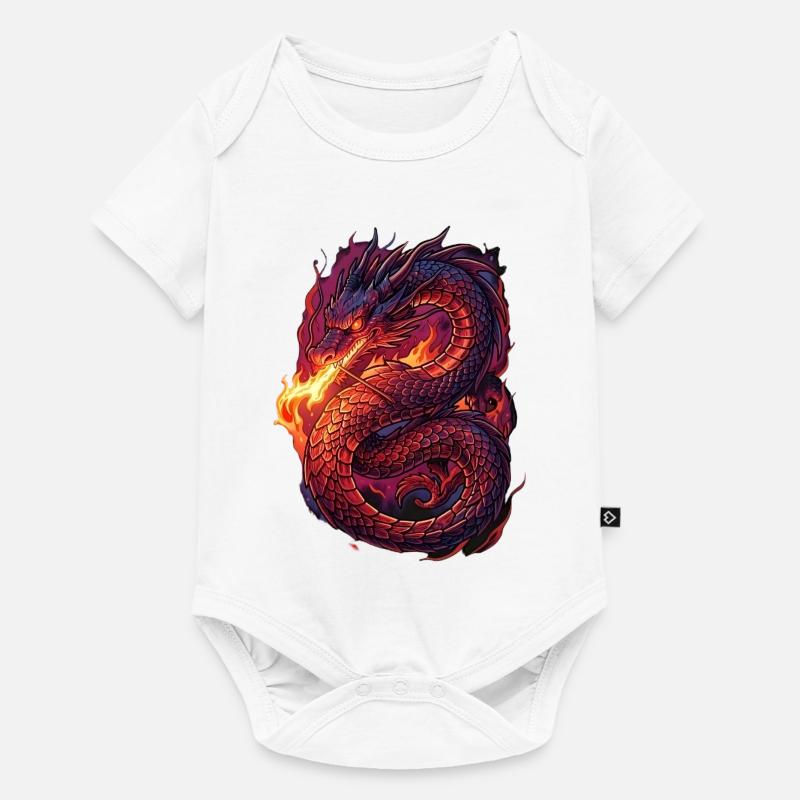 Tempête de Dragon de Feu - Body à manches courtes Premium Bébé - blanc