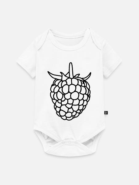 Himbeer-Silhouette - Baby Premium Kurzarmbody - Weiß