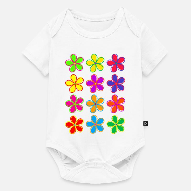 Gänseblümchen-Blumen - Baby Premium Kurzarmbody - Weiß