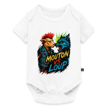 Mouton Punk Contre Loup Féroce - Body à manches courtes Premium Bébé - blanc - Devant