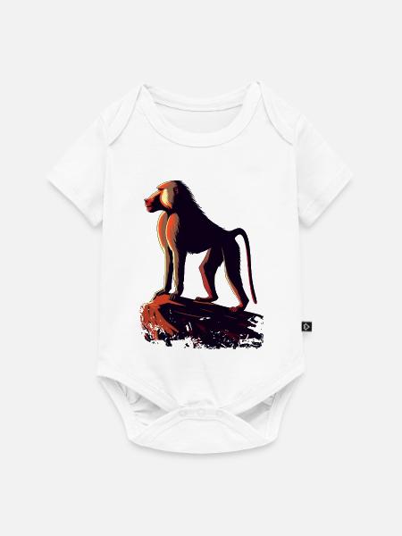 Pavian - Baby Premium Kurzarmbody - Weiß