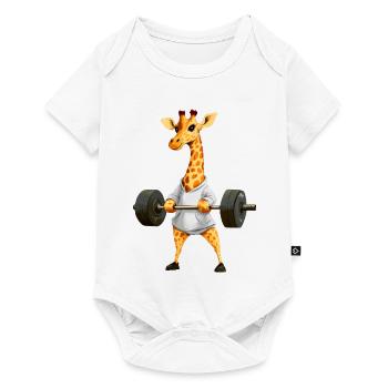 Sport de la girafe - Body à manches courtes Premium Bébé - blanc - Devant