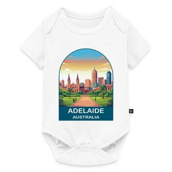 Poster de voyage sur la Skyline de la ville d’Adélaïde, Australie - Body à manches courtes Premium Bébé - blanc - Devant