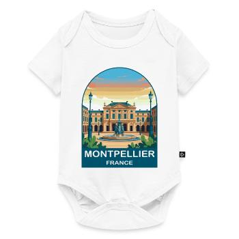 Montpellier France Vintage Travel Poster Design - Baby Premium short-sleeve bodysuit - white - Front