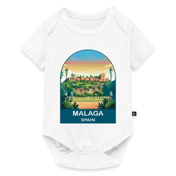 Malaga Spain Vintage Travel Poster Art - Baby Premium short-sleeve bodysuit - white - Front