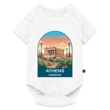 Athens Greece Vintage Travel Poster Art - Baby Premium short-sleeve bodysuit - white - Front