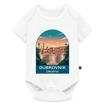 Poster de voyage vintage de Dubrovnik Croatia - Body à manches courtes Premium Bébé - blanc - Devant