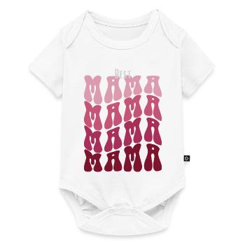 Best Mama Pattern Mosaic - Baby Premium short-sleeve bodysuit - white - Front