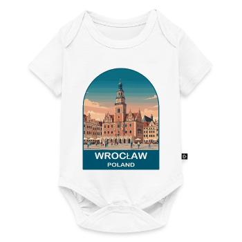 Wroclaw Poland Vintage Travel Poster Art - Baby Premium short-sleeve bodysuit - white - Front