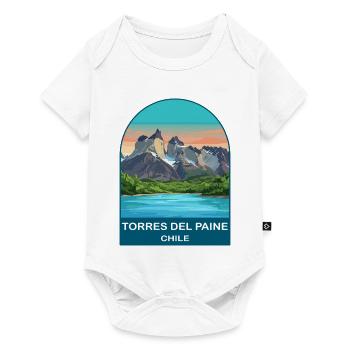 Torres del Paine Chile Vintage Retro Travel Poster - Baby Premium short-sleeve bodysuit - white - Front