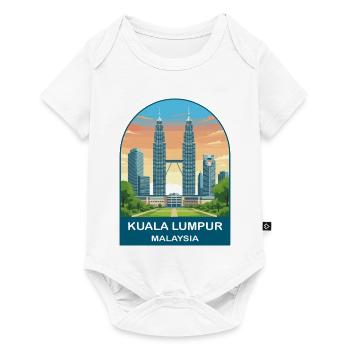 Kuala Lumpur Malaysia Vintage Travel Illustration - Baby Premium short-sleeve bodysuit - white - Front