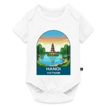 Hanoi Vietnam Pagode Vintage-Reiseposter - Baby Premium Kurzarmbody - Weiß - Vorne