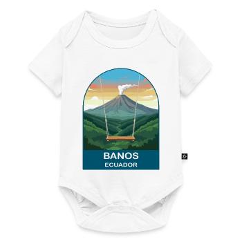 Banos Ecuador Volcano Art de voyage vintage - Body à manches courtes Premium Bébé - blanc - Devant