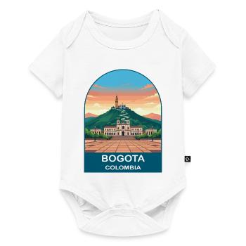 Bogota Colombia Skyline Vintage Travel Art - Baby Premium short-sleeve bodysuit - white - Front