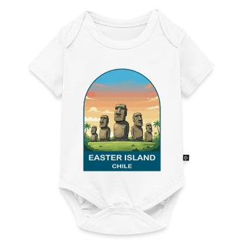 Easter Island Chile Moai Vintage Travel Poster - Baby Premium short-sleeve bodysuit - white - Front