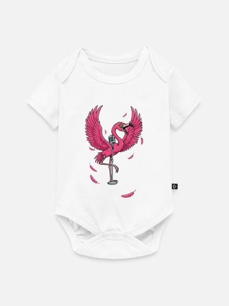 Pink Flamingo Bühnenauftritt - Baby Premium Kurzarmbody - Weiß