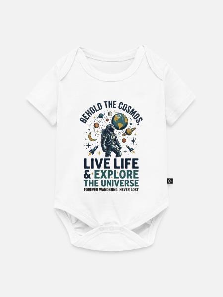 Kosmosheld: Lebe Leben, Erkunde Universum - Baby Premium Kurzarmbody - Weiß