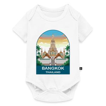 Bangkok Thailand Temple Vintage Travel Poster Art - Baby Premium short-sleeve bodysuit - white - Front