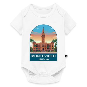 Affiche de voyage du Palacio Salvo Montevideo Uruguay - Body à manches courtes Premium Bébé - blanc - Devant