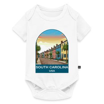 Affiche de voyage vintage de Caroline du Sud USA - Body à manches courtes Premium Bébé - blanc - Devant