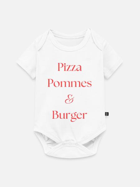 Pizza, Pommes & Burger - Baby Premium Kurzarmbody - Weiß