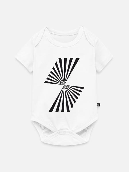 Radiale Starburst-Geometrie - Baby Premium Kurzarmbody - Weiß