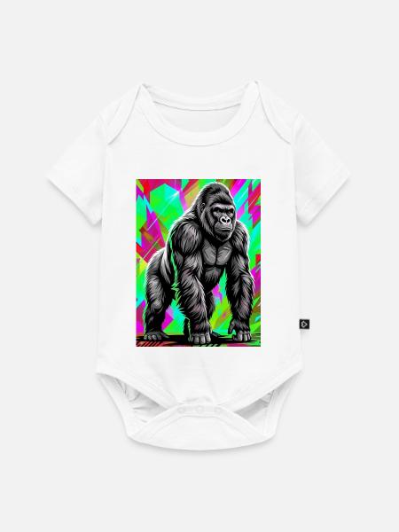Gorilla - Baby Premium Kurzarmbody - Weiß