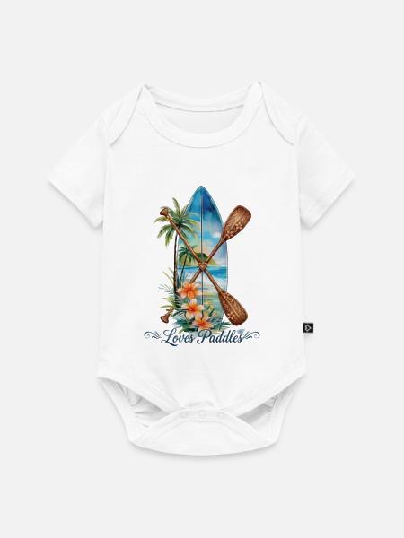 Tropic Board und Love Paddle - Baby Premium Kurzarmbody - Weiß